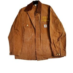 Vintage Carhartt Duck Canvas Chore Jacket 46 USA Made 100% Cotton Workwear Coat